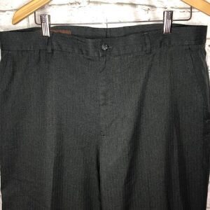 Perry Ellis Classic Fit Dress Pants | Dark Gray Stripe | Men's 36/32